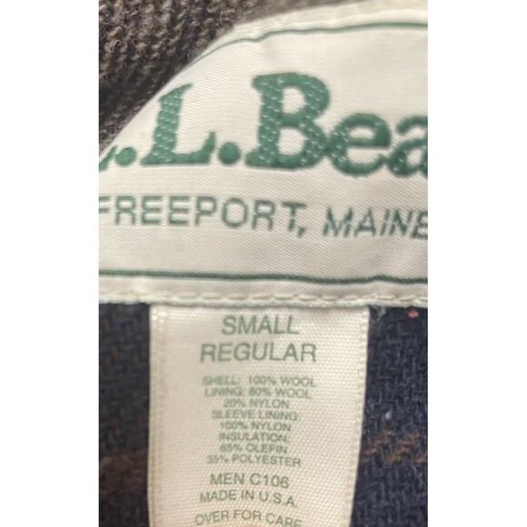 Vintage 90s LL Bean Duffle Coat Men Wool Hooded Toggle Jacket Gray Size small - Picture 8 of 16